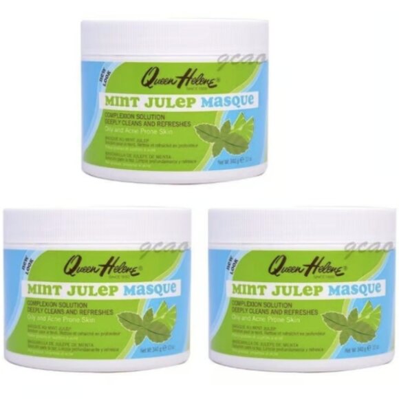 3 x Queen Helene Mint Julep Masque - Acne Clay Mask Oily Skin Detox 12oz - Picture 1 of 1